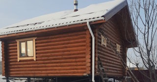 Баня из оцилиндрованного бревна под ключ в Чистополе - от 133614 рублей